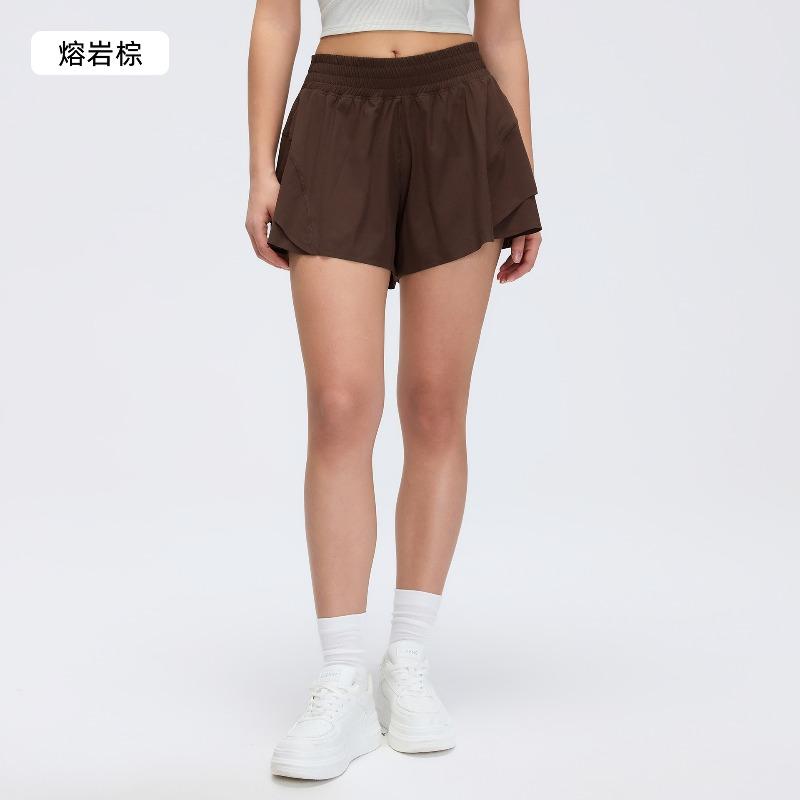 Summer quick-drying high-waisted sports shorts for women with inner lining, anti-light, light and breathable yoga fitness shorts