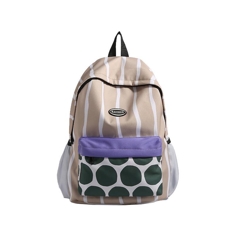 Stylish Unisex Kids Outdoor Nylon Backpack With Cartoon Pattern And Arc Shoulder Straps