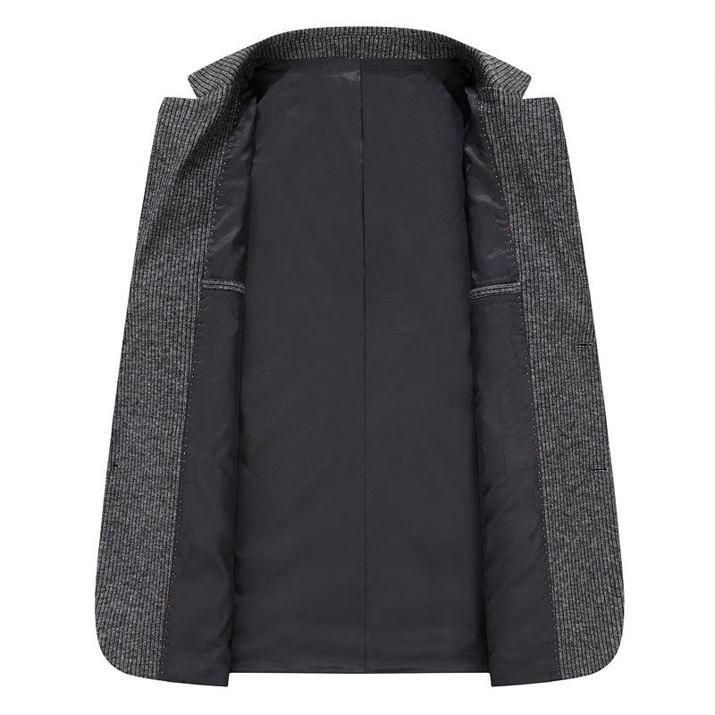 Autumn and Winter Solid Color Wool Woolen, Single West Middle-aged and Young People Business Woolen Casual Suit Jacket