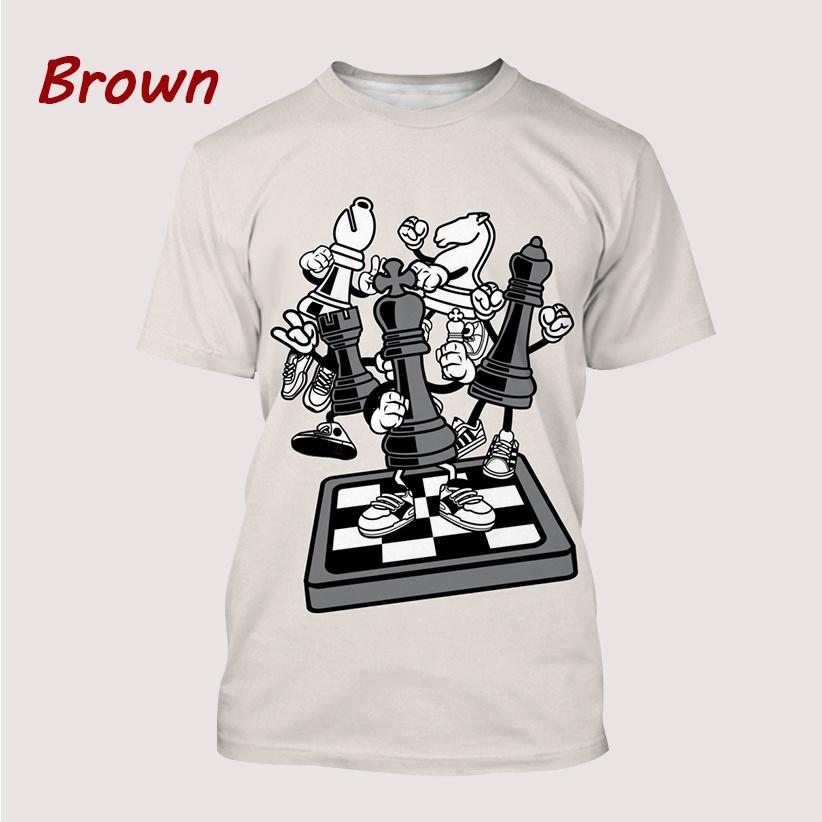 

Смішні шахи Шахівниця Чорно-біла Чоловічі футболки з 3D-принтом Літо Harajuku Повсякденний вуличний одяг Трійники унісекс Одяг великого розміру 6XL