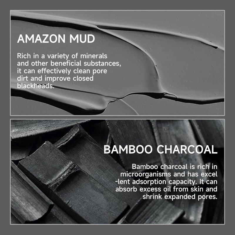 Bamboo Charcoal Blackhead Clear Mud Stick for Face, Face Scrub Removes Blackheads, Oil Control with Charcoal Extract, Fa