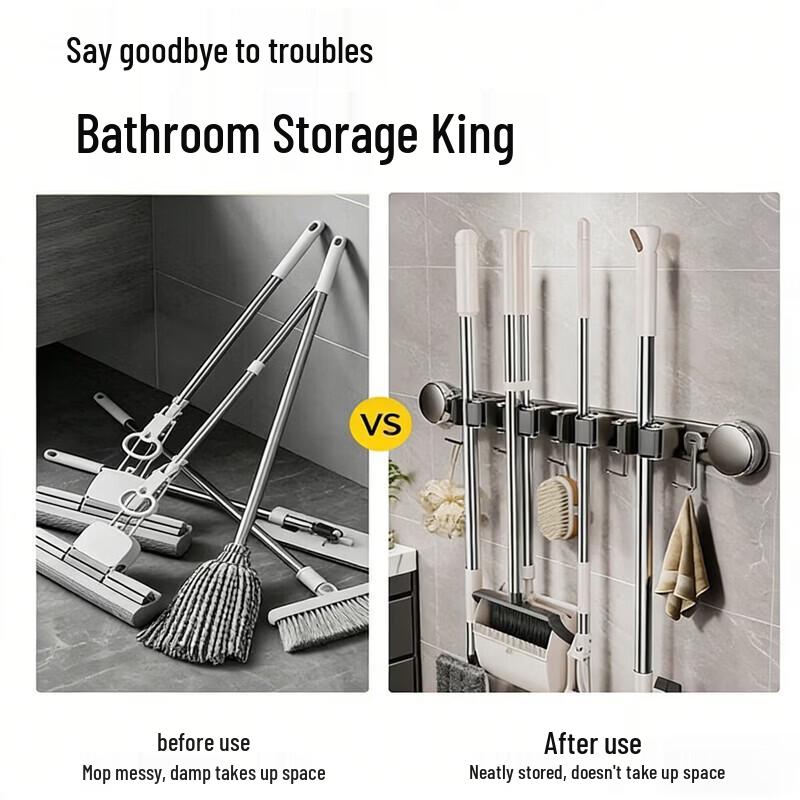 Suction Cup Wall Mop and Broom Holder