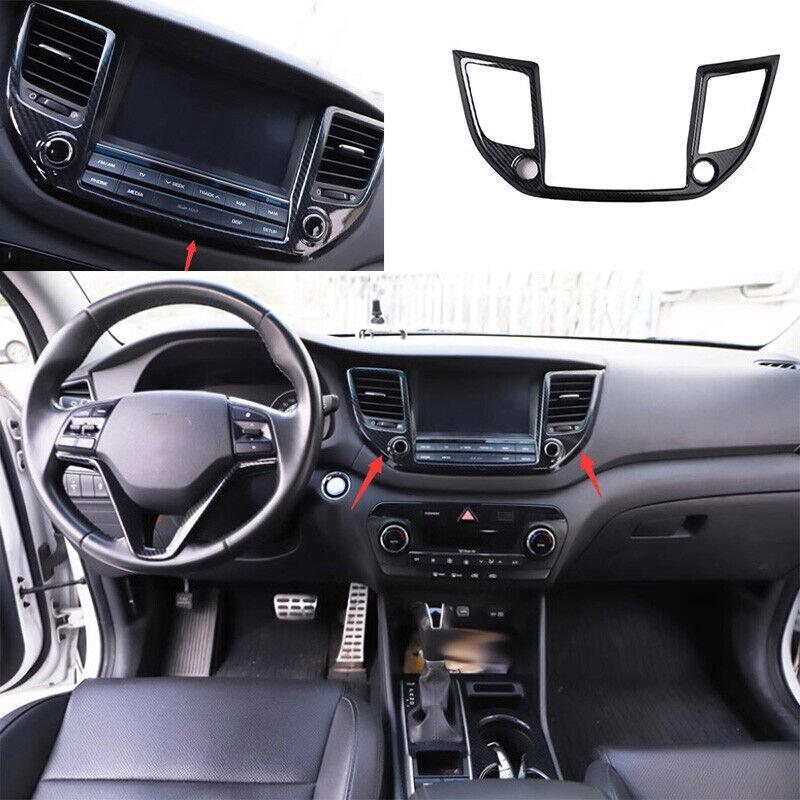 For Hyundai Tucson 2016-18 Style Carbon Fiber Middle Air Outlet Vent Cover Trim