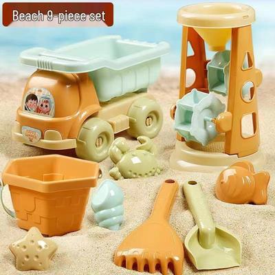 Children's Beach Sand Play Set: Beach Car, Digging Tools, Bucket, Hourglass