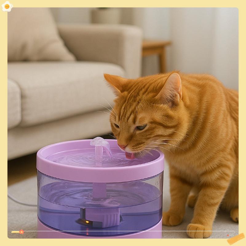 USB Water Fountain Kitten Automatic Waterer Smart Anti-Spill Quiet Water Fountain For Cats Puppy Dogs Multi-Pet Home Travel