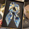 Luxury Satin Hair Scarf Women Handkerchief Print Female Head Bandana Small Neck Muffler Hijab Lady Girl 70*70cm Square Shawls