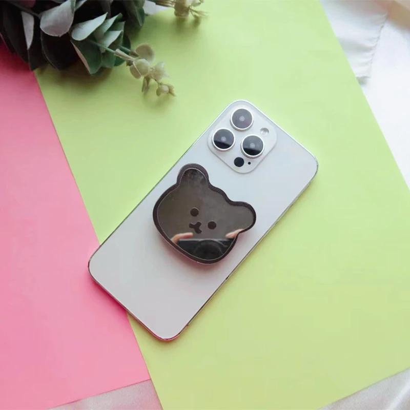 Support Magsafe pour iPhone Support Magnétique pour Téléphone Support Mignon en Forme d'Ours Poignée Télescopique Résine Dégradée Transparente Support Pliable