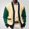 Pulovere cardigan colorate pentru bărbați, cu nasturi, lejer, lejer, cu decolteu în V, cu mânecă lungă, jachetă pentru bărbați, toamnă, iarnă, îmbrăcăminte tricotată în față deschisă
