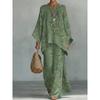 Y116 Summer Loose Bat Sleeve Top Wide Leg Pants Two-piece Women's Clothing European and American Fashion Suit