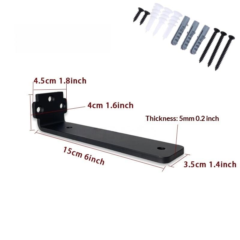 1 Set 5Mm Thicked Invisible L-Shaped Brackets Heavy Duty Cast Iron Floating Shelf Brackets For Kitchen Shelves Support