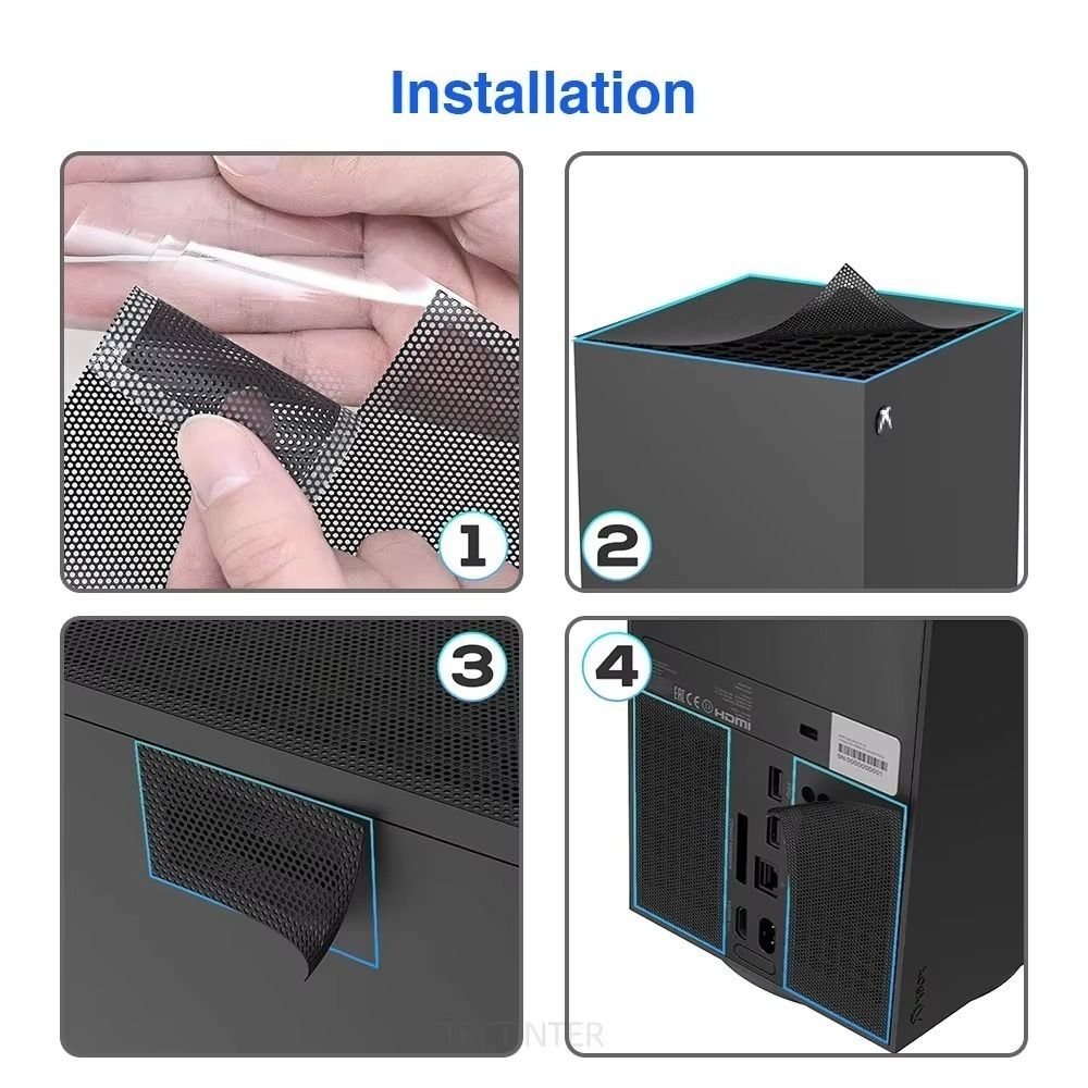 PVC Anti Dust Filter Cover With Thumbstick Caps Host Dustproof Net  For Xbox Series X