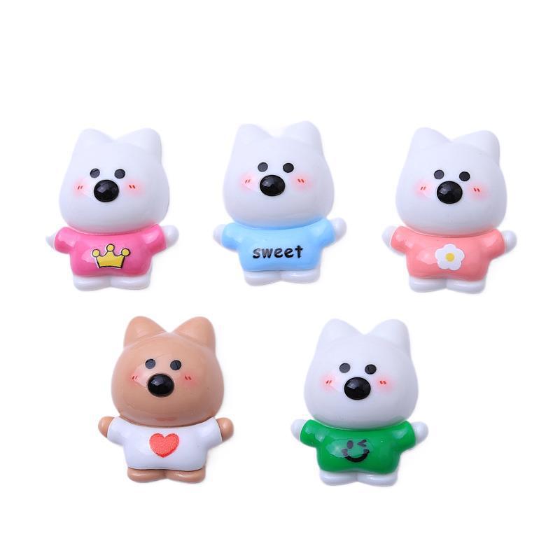 Large West Highland White Terrier Resin Hair Clip Decoration Materials - Cream Cartoon Design