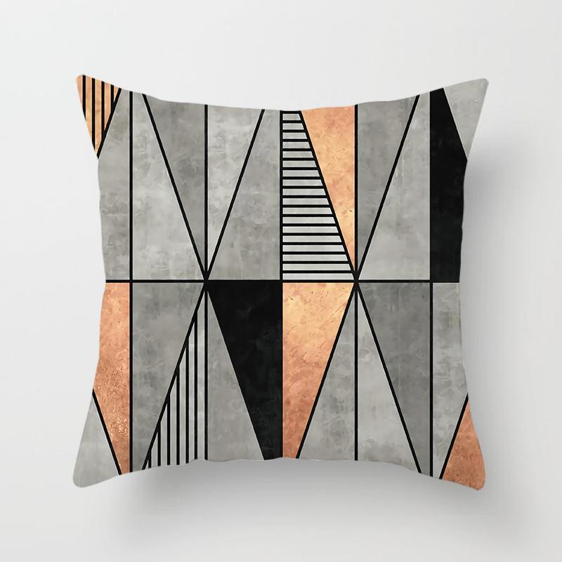 45x45cm Geometric Printed Pattern Pillowcase for Home Living Room Sofa Bedroom Decoration Cushion Cover