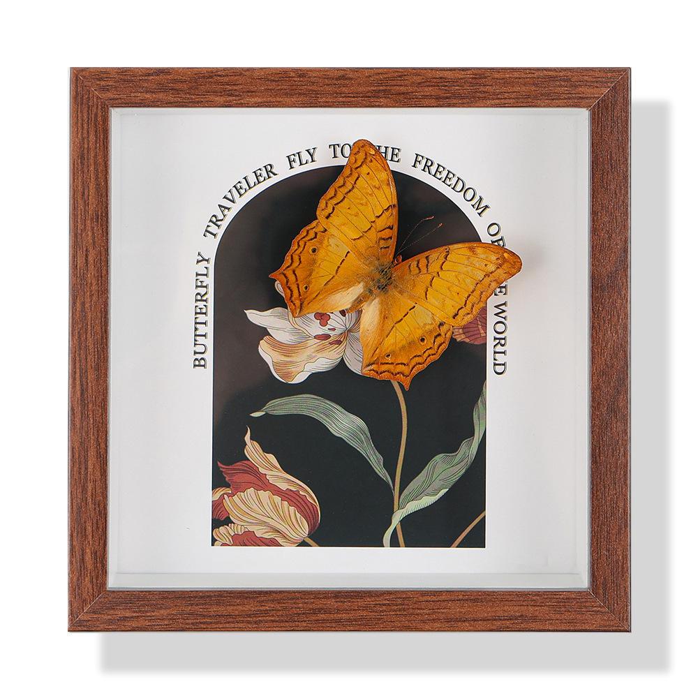 High-End Butterfly Specimen Photo Frame - Wooden Insect Decoration, Perfect for Home, Christmas, or Birthday Gifts