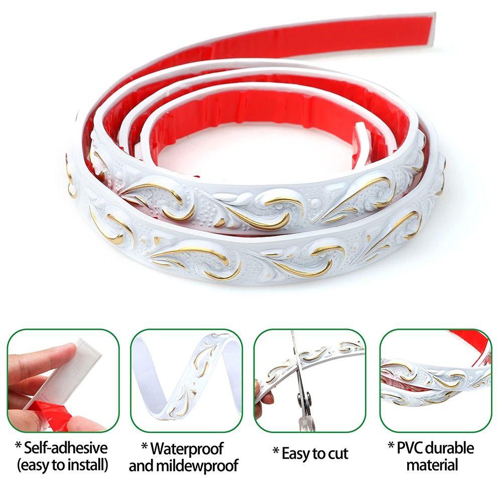 Interior Design Self-Adhesive Wall Molding Trim Flexible Peel and Stick Mirror Frame 5m PVC Tile Edge Trim Ceiling