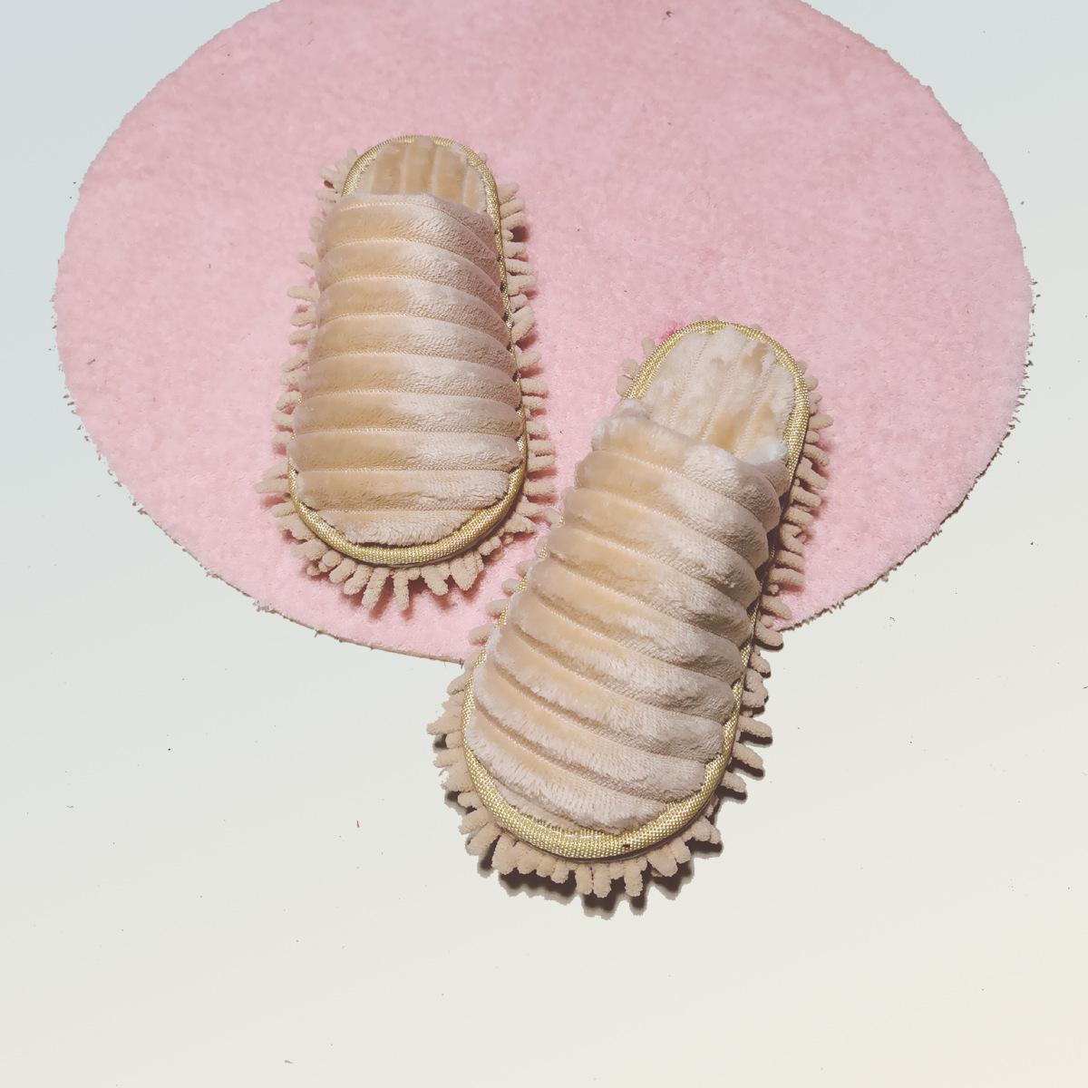 

Многофункциональные тапочки для уборки пыли на полу, обувь для ленивой уборки, насадки для швабры, чехол для уборки дома, протирка обуви, инструменты для чистки M (38-41) бежевый