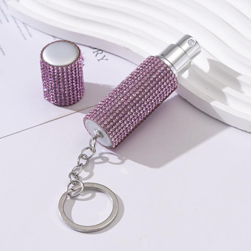 1Pcs Portable Press Spray Keyring Luxury 5Ml Perfume Sub Bottle Keychain Colorful Ornament Pendant For Women Men Gift