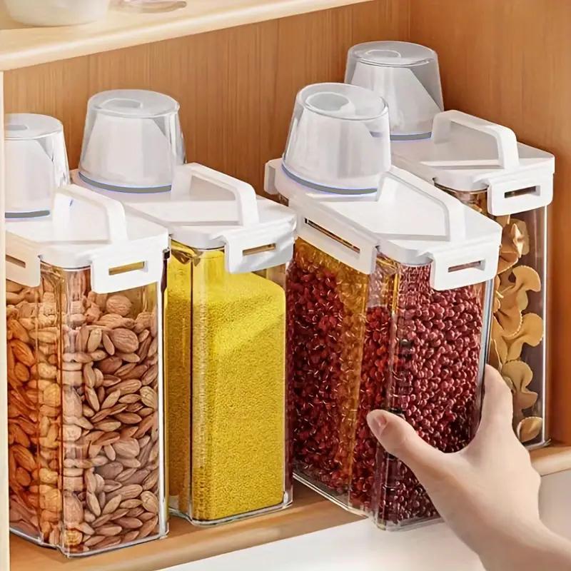 Storage Tank Moisture-proof Powder Cereal Airtight Laundry Detergent Storage Plastic Container with Measuring Cup Kitchen Items
