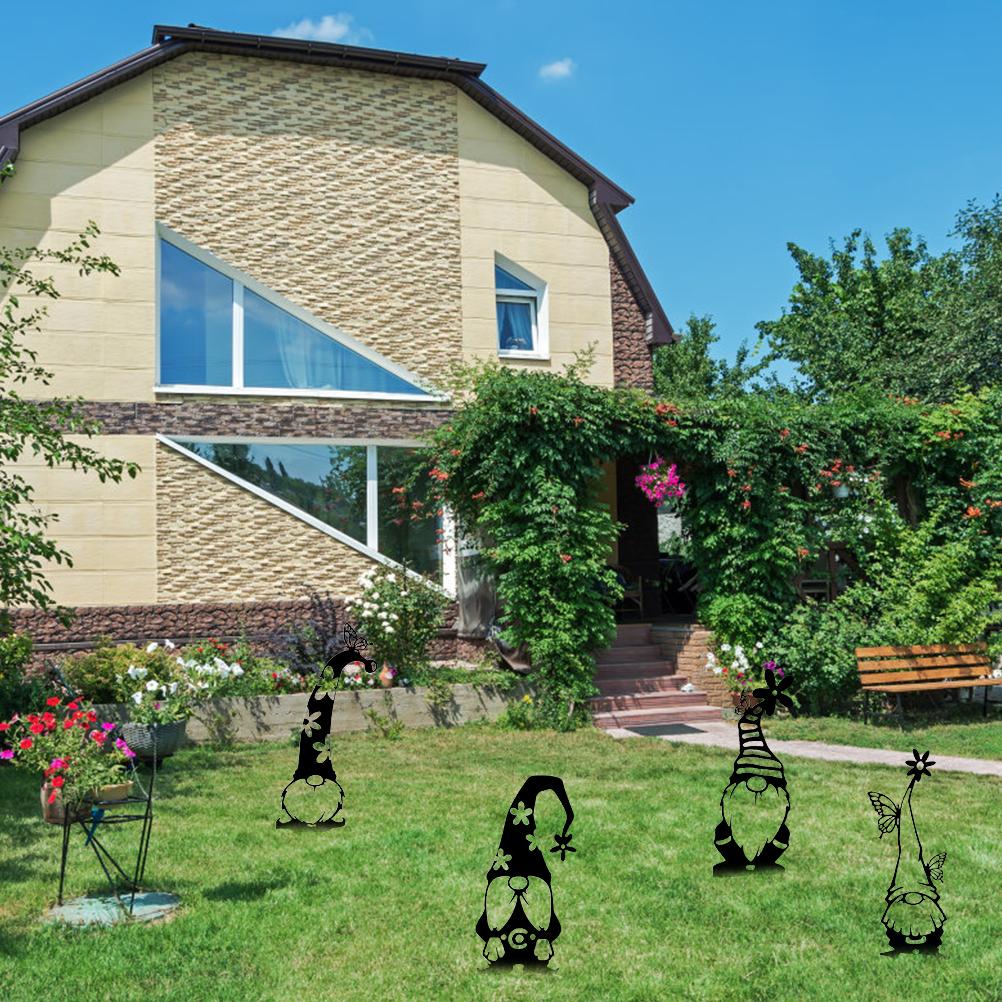 Metal Garden Fairy Statue Plug Outdoor Lawn Yard Decorative Iron Art Ornament