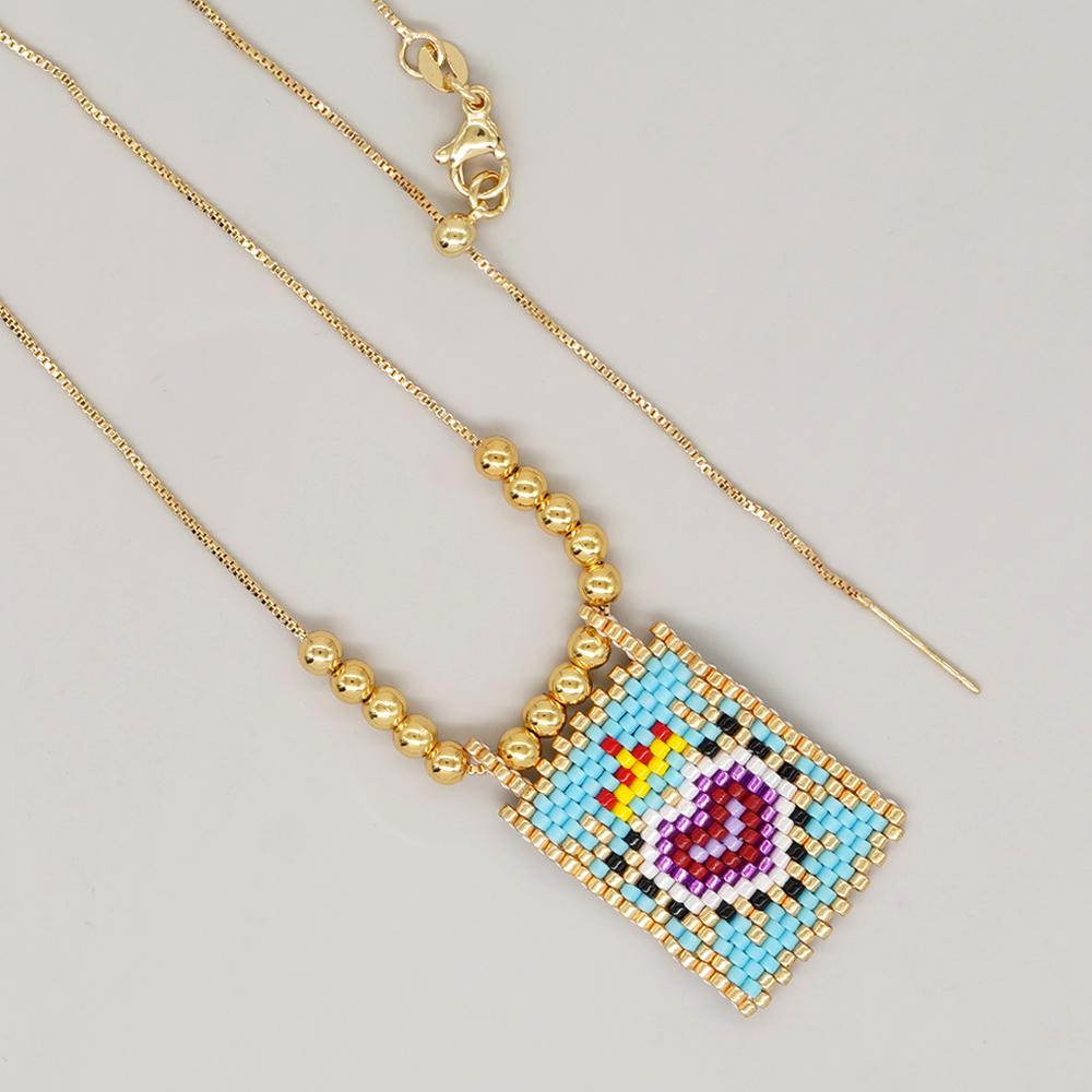 Go2boho New In Gold Chain Miyuki Lover Heart Pattern Bead Handmade Pendant Necklaces For Women Summer Boho Jewelry Chic Gift