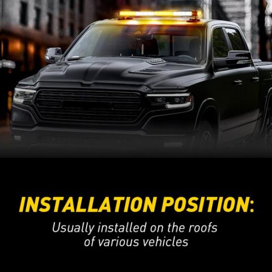 LED Emergency Strobe Rooftop Double Side Light Bar Traffic Advisor Flash Warning