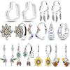 Original New Design 925 Silver Heart Sunflower Hoop Earrings For Women Classical Zircon High Quality Jewelry Gifts