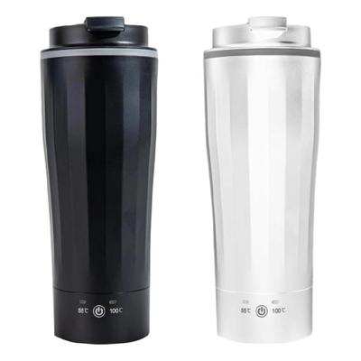 Automatische Abschaltung Fahrzeugheizbecher 500ml Tragbarer Edelstahlbecher mit LED-Anzeige für Roadtrips und tägliche Pendelfahrten