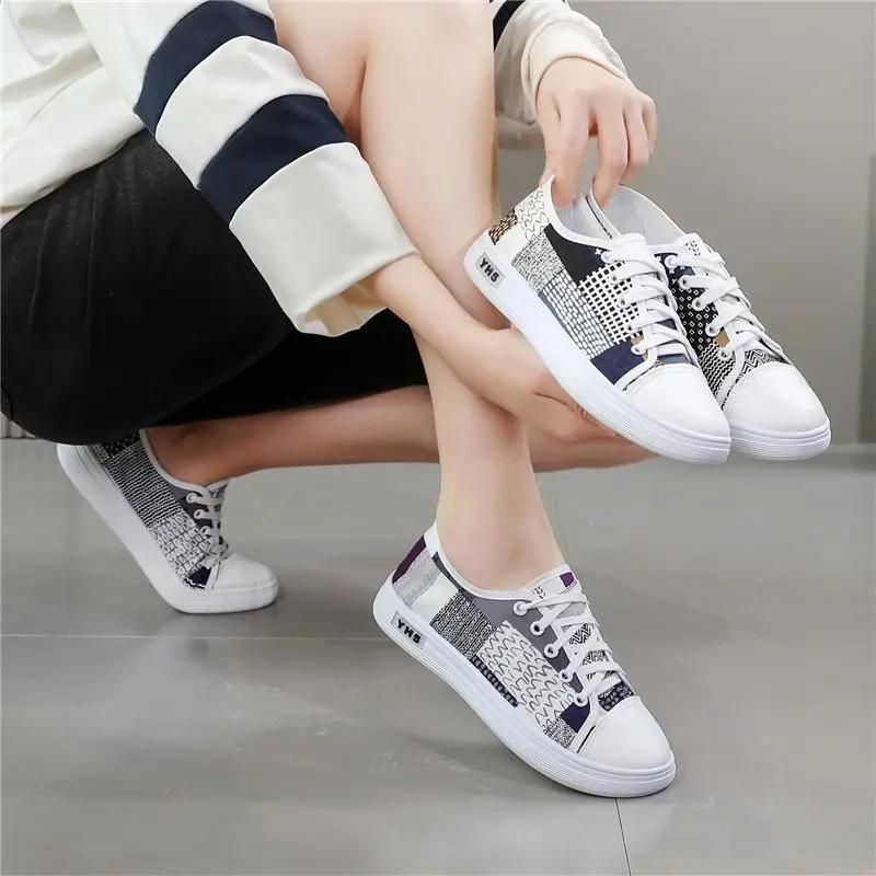 Fashion Original Soft Lace Up Women's Shoes Sale On Offer Aesthetic Casual Comfortable and Elegant Light Cheap Korean 39 Ladies Footwear