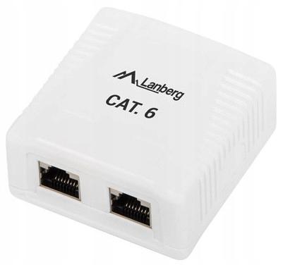 Gniazdo natynkowe Lanberg OU6-0002-W kat.6 2X RJ45