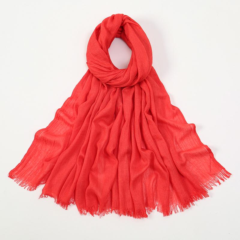 Large Size Cotton Feeling Scarf Women Plain Foulard Femme Luxury Hijab Long Bandana Evening Party Dress Shawls and Wraps