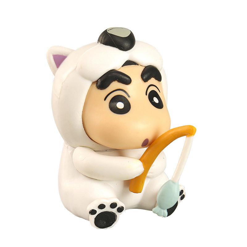 Charming Crayon Shin-chan Figurine Set Adorable Pvc Anime Character Toys 6cm
