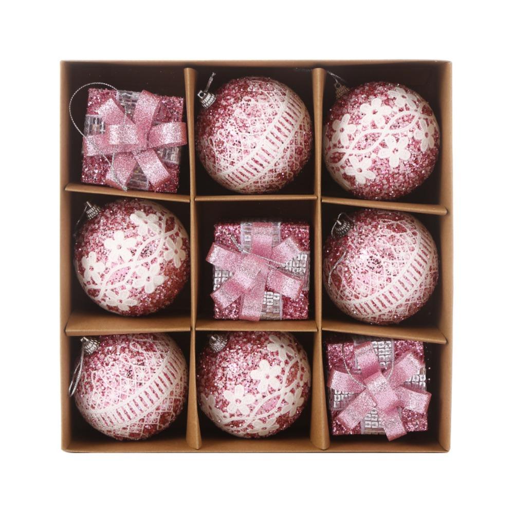 9pcs Shatterproof Foam Christmas Ball Pendant 8cm Xmas Tree Ornaments  Holiday Festival Decor