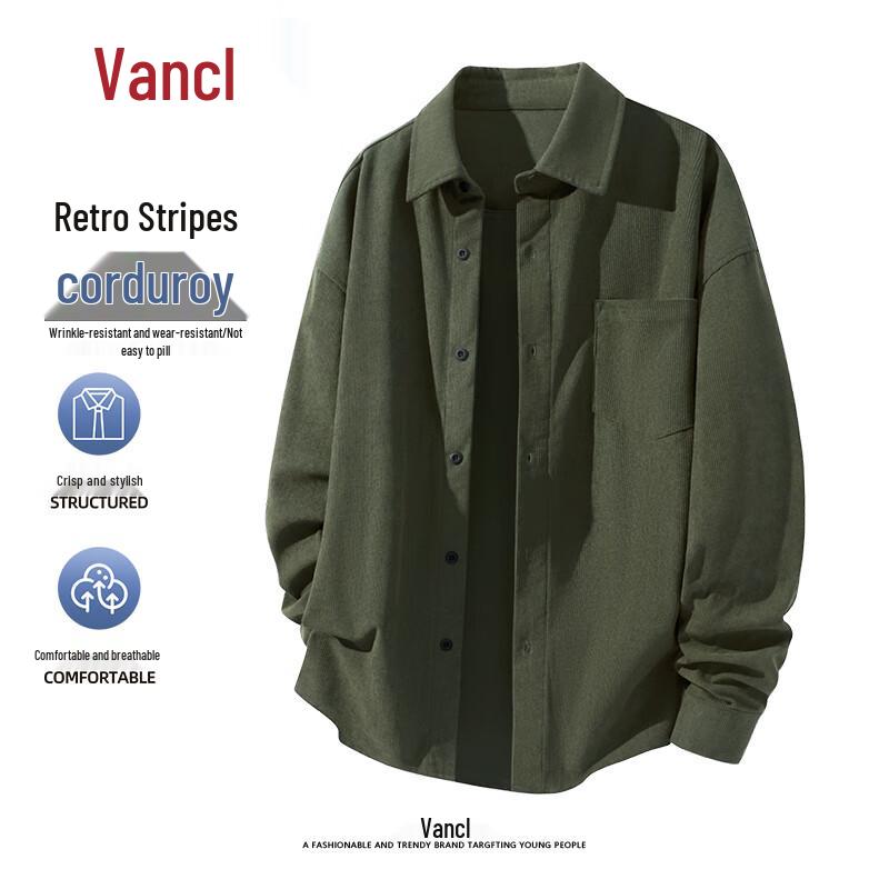 VANCL Men s Corduroy Long-Sleeve Shirt M