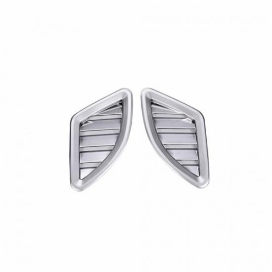 For BMW X1 F48 2016-2022 ABS Silver Dashboard Upper Air Outlet Vent Trim 2PCS