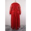 Plus Size Womens Elegant Sequined Bridesmaid Dress V-Neck Long Sleeve Slit Fitted Temperament Wedding Party Dress