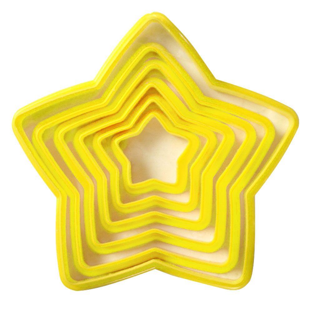 

DIY Biscuit Bakeware Christmas Tree Cake Mold 3D Cookie Cutter Fondant Tools Five-pointed Star жёлтый