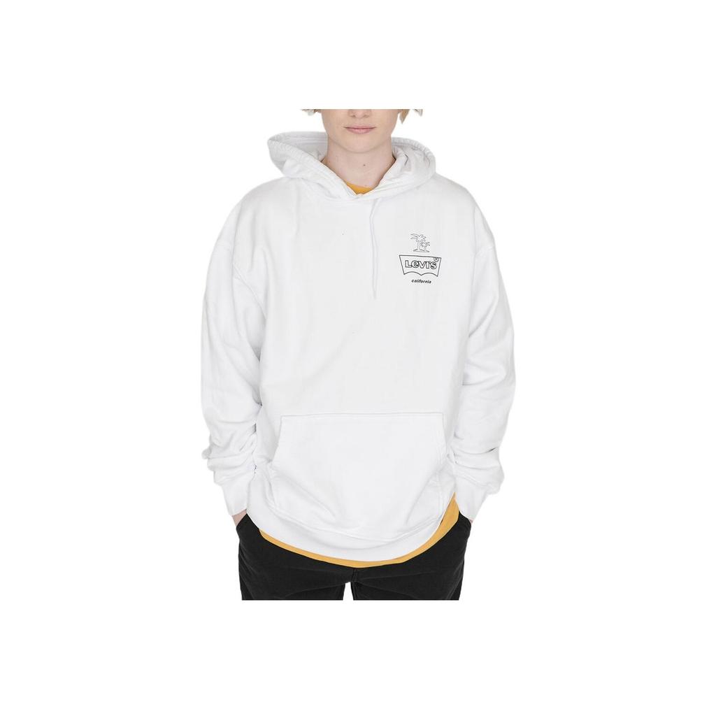 Levis Logo Print Drawstring Hoodie Men hoodies White 38479-0102