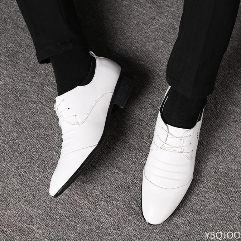 Business New Men's Shoes Large Size Spring and Autumn Leather Shoes Versatile Shallow Mouth Simple Wear Resistant Flat Shoes