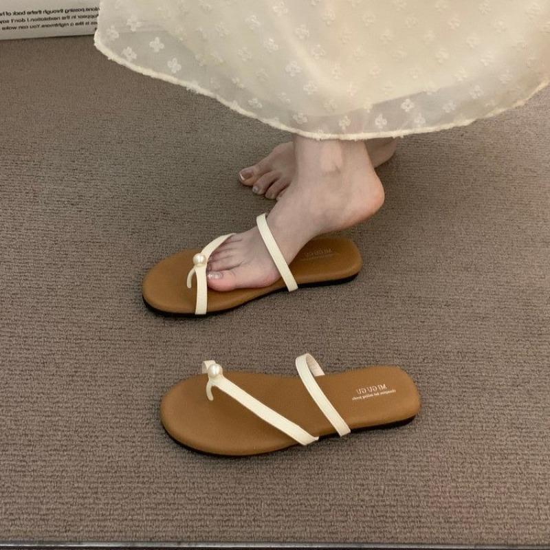 Mode Ny Populär Damtoffla Kvinna Sommar Platta Klackar Romerska Skor Låga Klackar Sandaler Skodon Damsandal Gladiator Öppen Tå Strand Damer