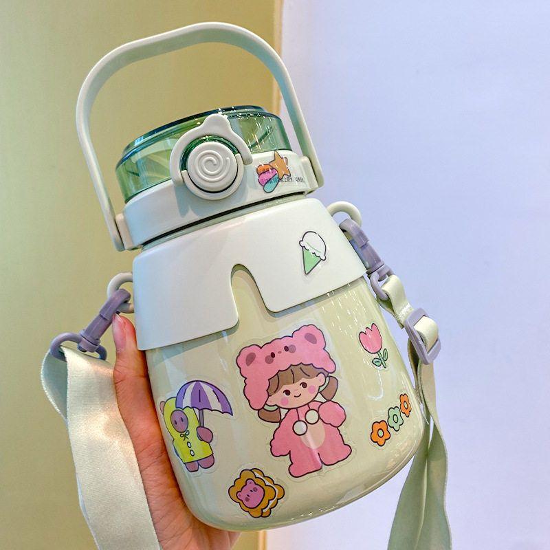 316L Large-Capacity Thermos Cup for Students, Cute and Creative Big Belly Cup, Popular Online Water Cup, Dual-Use Children's Cup