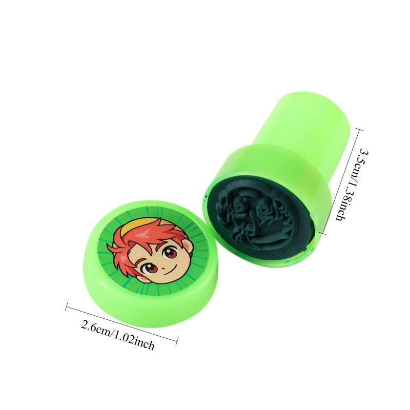 1SET Hot Hunting Group Witch Cartoon Print Mud Children's Creative Graffiti Stamp Toy Animation Same Seal Gift