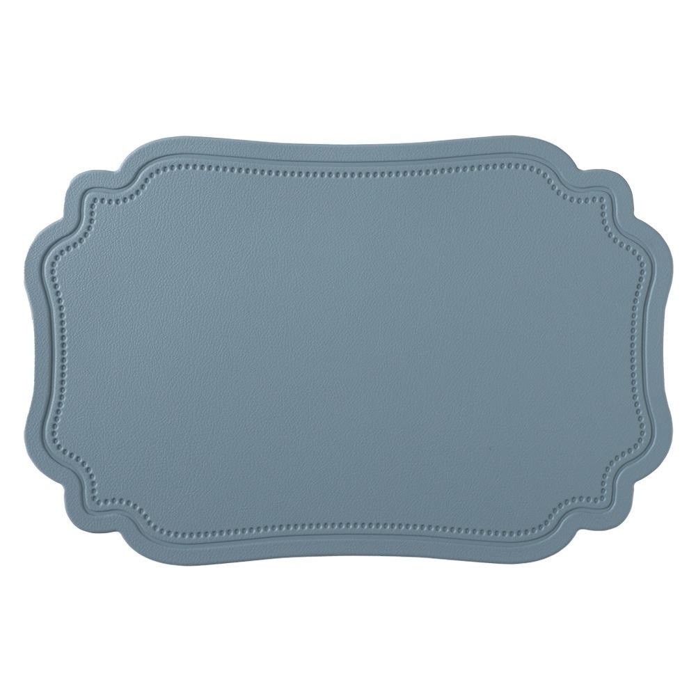 4 Piece Retro Irregular Tableware Pad Waterproof Washable Table Mat PU Leather Scratch Resistant Heat Insulated Mat