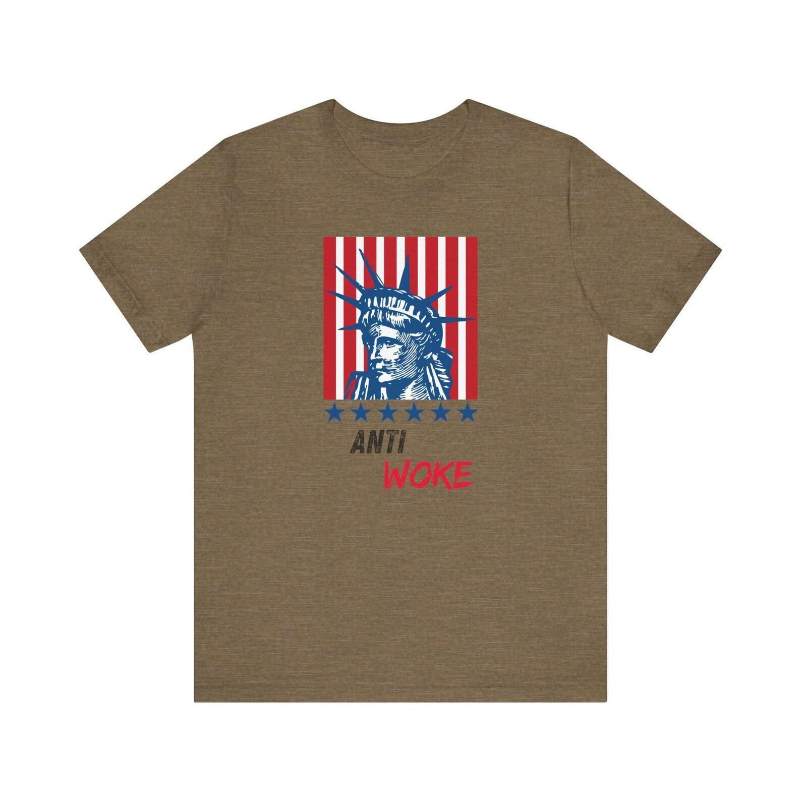 Anti-Woke Unisex Tee, Political Statement Graphic Shirt, Protest Apparel, Social Commentary Top, Activist Clothing, Controversial Design S