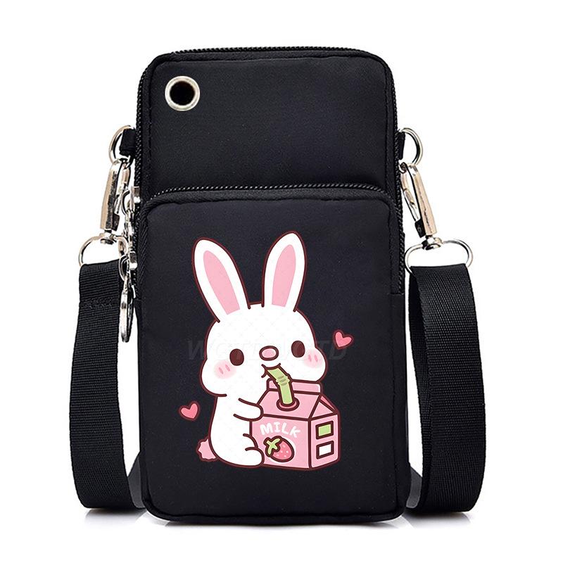 Casual mobile phone bag cute printing new messenger bag Korean version versatile small bag vertical change bag