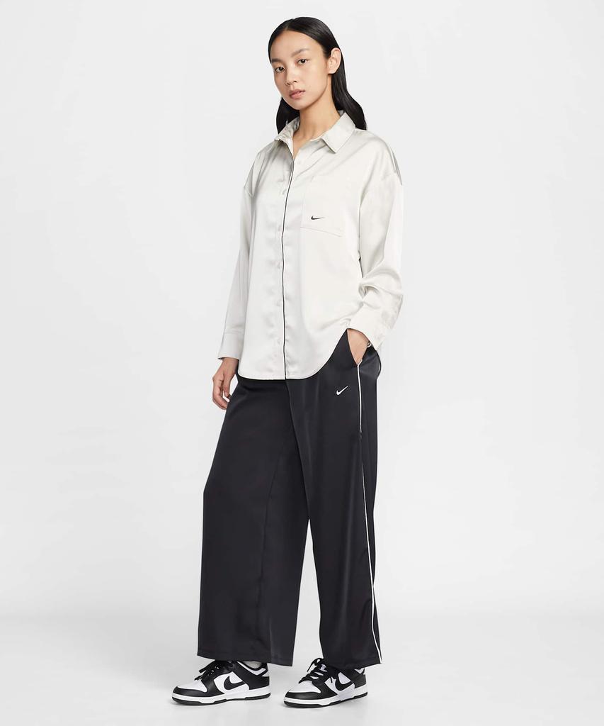 NIKE Sportswear Loose Fit Mid-Rise Satin Pants W - Black:Sale / Ih1327-010