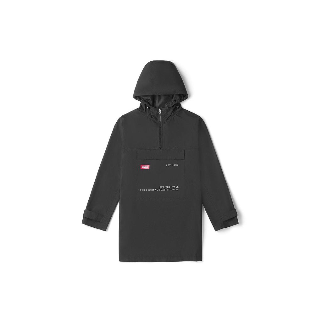 Vans Solid Color Letter Hoodie Jacket Women Jackets Black VN0A48BGBLK