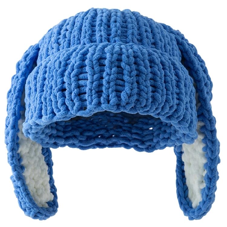 Warm Ear Hat with Ear Pullover Cap Cartoon Rabbit Ears Beanies Lovely Colorful Winter Plush Hat for Casual Wear