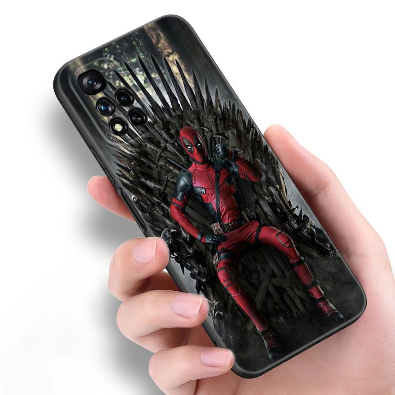 Cool Deadpool Black Silicone Phone Case For Xiaomi POCO X3 X4 NFC F5 M3 M4 M6 X5 X6 Pro F3 F4 GT 5G C55 C65 M5