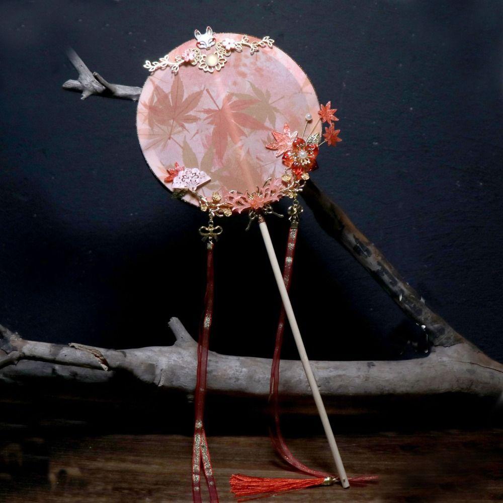 Dunhuang Chinese Style Bridal Group Fan Tassels Silk Fan Gorgeous Chinese Embroidery Fan  Wedding