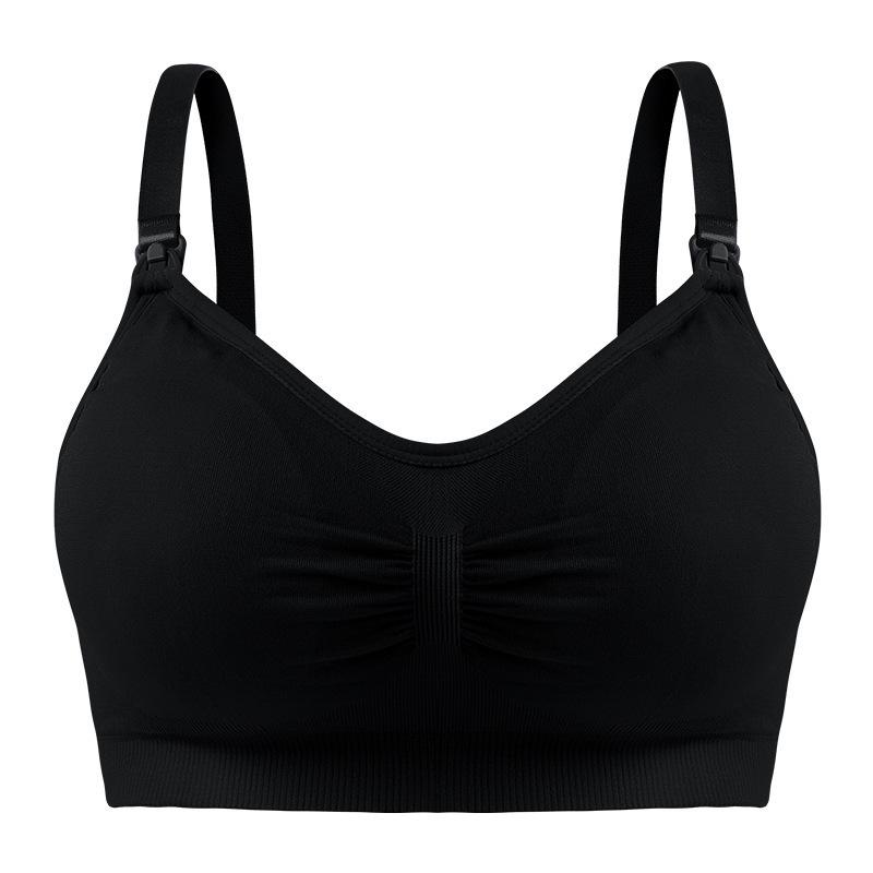 Plus Size Front-Opening Seamless Nursing Bra with Removable Breathable Pads
